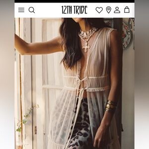 Tahliya Chiffon Cream Longline Top - 12th Tribe
